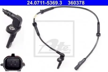 Датчик ABS (передній) Dacia Dokker/Logan 12- (L=619mm) 24.0711-5369.3 ATE 24071153693