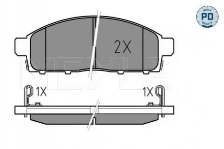 Колодки гальмівні (передні) Mitsubishi L200/Pajero Sport II 05- MEYLE 025 245 2916/PD