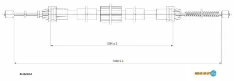 RENAULT трос ручного гальма задн. лів. CLIO III, MODUS / GRAND MODUS ADRIAUTO 41.0210.2 (фото 1)
