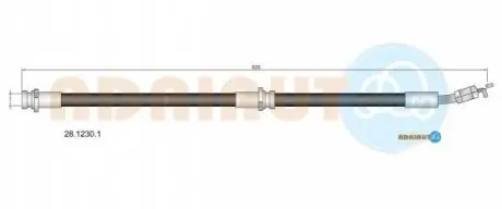 Фото 1 - nissan шланг гальмівний передн. лів. note ADRIAUTO 28.1230.1 NISSAN шланг гальмівний передн. лів. Note ADRIAUTO 28.1230.1 (фото 1)