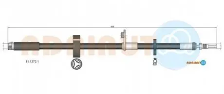 Фото 1 - citroen шланг гальм. передн. jumpy 07- ADRIAUTO 11.1273.1 CITROEN шланг гальм. передн. Jumpy 07- ADRIAUTO 11.1273.1 (фото 1)