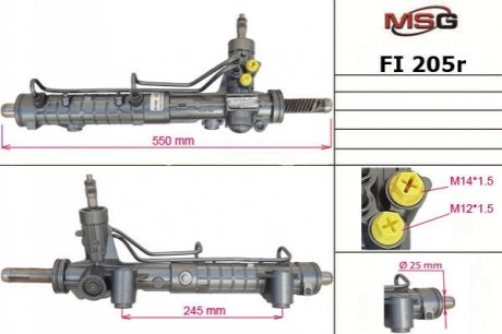 Рейка з Г/У (відновлена) Fiat Doblo 1.9D/JTD 00-05 MSG FI205R