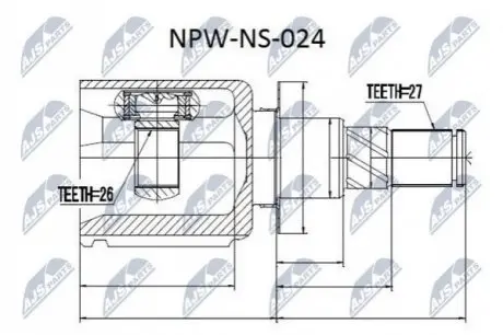 Шрус полуоси Nty NPWNS024