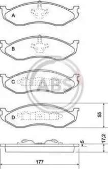 ABS Гальмiвнi колодки дисковi A.B.S. 38477