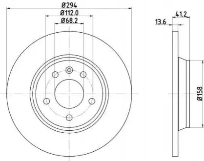 HELLA PRO VW диск гальмівний задн. T4, Sharan 00- SEAT FORD (294*13,5) Hella pagid 8DD 355 106-661