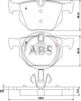 Гальмівні колодки зад. BMW 3(E90)/5(E60) (ATE) (123x58,1x17,3) A.B.S. A.B.S. 37410