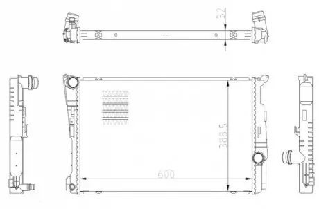 Радіатор охолодження BMW X3 (F25)/X4 (F26) 10-18 B47/N20/N47/N55/N57 NRF 59228