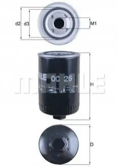 MAHLE ORIGINAL Фільтр оливи MAHLE / KNECHT OC26