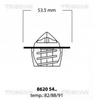 Термостат Citroen/Peugeot 88C 1.0-1.6 87- TRISCAN 86205488