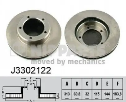 Гальмiвнi диски NIPPARTS J3302122
