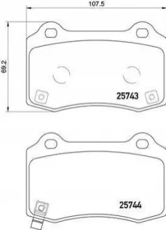 Гальмівні колодки дискові BREMBO P30 074 (фото 1)