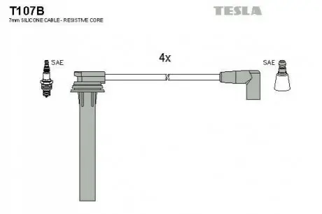BLATNA Провода В/В Chrysler Neon 1.8/2.0 i 16V 05.94- Voyager 2.0/2.4i 01.95- TESLA T107B
