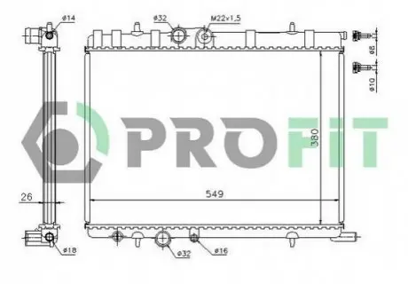 Радіатор охолоджування PROFIT PR 5514A1 (фото 1)
