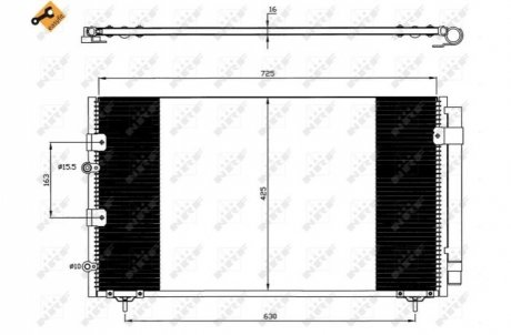 Радіатор кондиціонера (з осушувачем) Toyota Previa 2.0D-4D/2.4 00-06 NRF 35609 (фото 1)