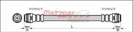 Шланг тормозной задний METZGER 4114798