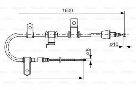 HYUNDAI трос гальмівний лів. без ABS Getz BOSCH 1987482073