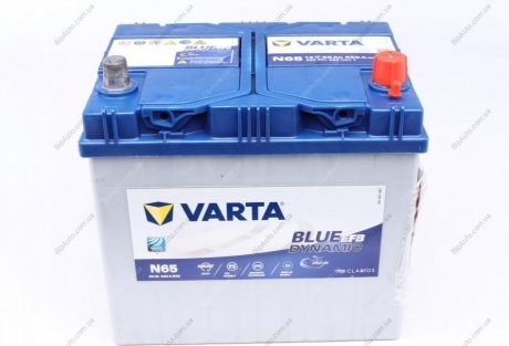 Акумуляторна батарея 65Ah/650A (232x173x225/+R/B00) (Start-Stop EFB) Blue Dynamic N65 Азія VARTA 565501065 D842 (фото 1)