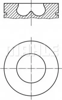 Поршень з кільцями FORD 90.4 TRANSIT 2.4 TDCI 2004- (MAHLE) MAHLE / KNECHT 013 PI 00107 002