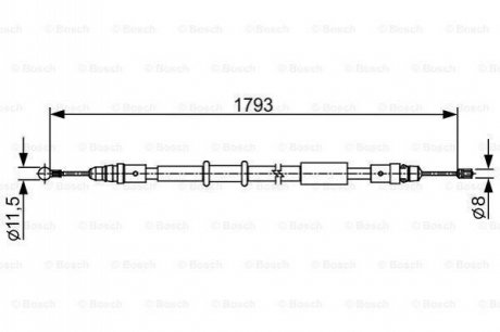 OPEL трос ручного гальма задній MOVANO B 10- BOSCH 1987482550 (фото 1)