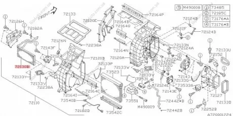Радиатор печки салона SUBARU 72130XA00A