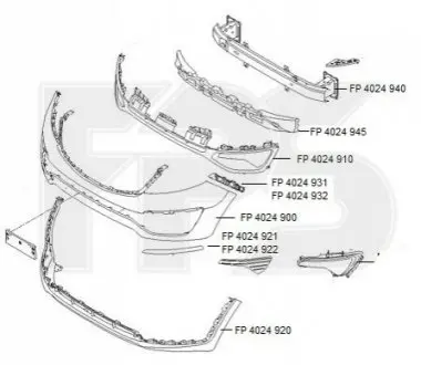Бампер FPS FP 4024 901