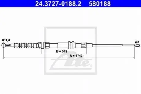 Трос ручного гальма ATE 24372701882
