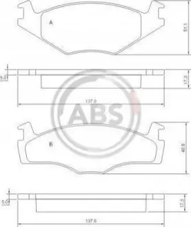 ABS Гальмiвнi колодки дисковi A.B.S. 36853