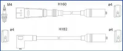 HUCO VW К-кт високовольтних проводІв Audi 100,A6 2.0 90- HITACHI 134717