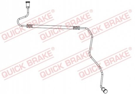 Шланг гальмівний (задній) Citroen C3/Peugeot 207 06- (L) QUICK BRAKE 96.017 (фото 1)