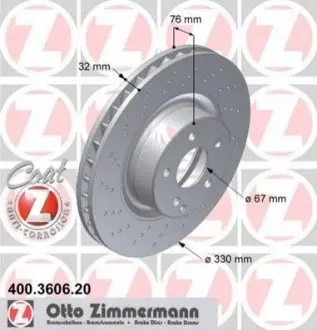 Гальмiвнi диски переднi ZIMMERMANN 400360620