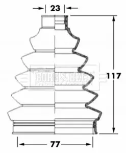 BORG&BECK Пильник привiдного валу к-т з хомутами, змазкою BORG & BECK BCB6068