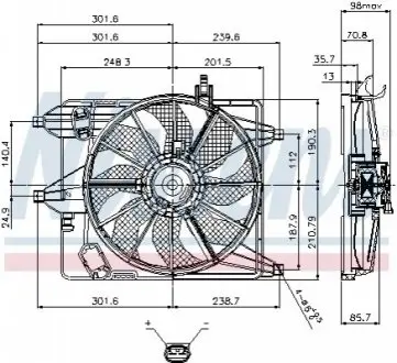RENAULT Вентилятор радіатора CLIO 1,0-1,2 01- NISSENS 85252