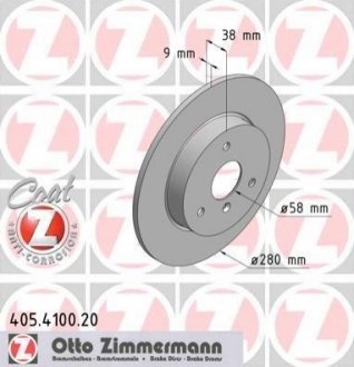 Гальмiвнi диски переднi ZIMMERMANN 405410020 (фото 1)