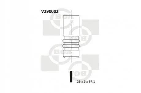 Клапан двигуна впуск. Vectra B 96-03/Vectra C 02-/Zafira A 99-05 2.0-2.2 TDI (97.1x29x6) BGA V290002