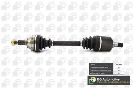 Піввісь Land Rover Freelander 98-06 2.0-2.5 D (л.) BGA DS7513L