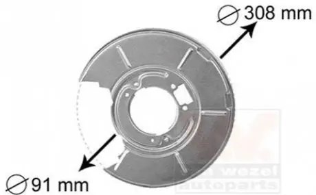Захист гальмівного диска BMW E36,E46 Rear Right Van Wezel 0646374