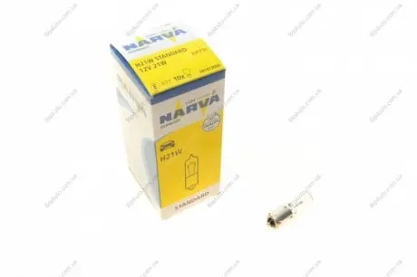 Автолампа H21W 12V 21W BAY9S Halogen Miniature NARVA 681913000
