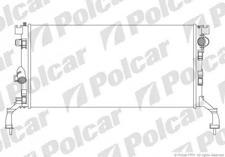 Радіатор охолодження двигуна RENAULT LAGUNA III 1.5D/2.0D 10.07- Polcar 603908-1 (фото 1)