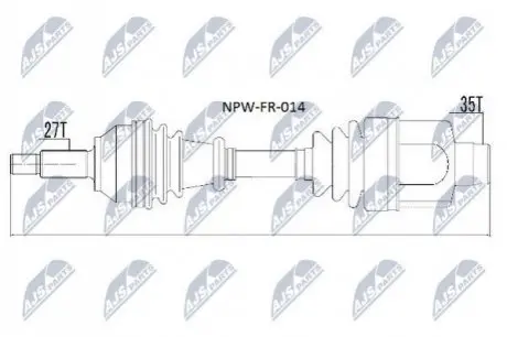Піввісь приводу прав. Ford Mondeo 00-07 Nty NPW-FR-014