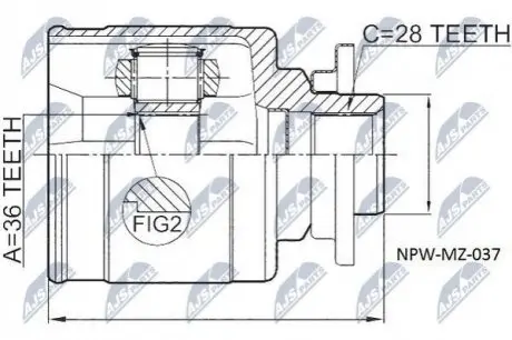 Шрус полуоси Nty NPW-MZ-037