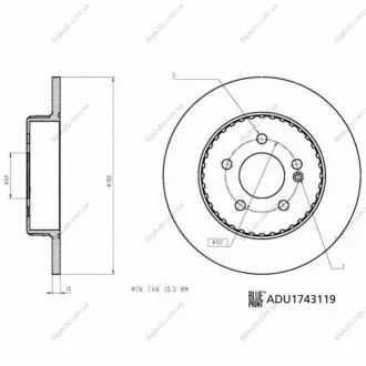DB диск гальмівний задній W205 BLUE PRINT ADU1743119