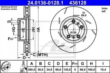 Гальмівний диск ATE 24.0136-0128.1