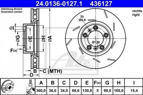 Гальмівний диск ATE 24.0136-0127.1