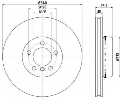 Диск гальмівний (передній) BMW 1 (F20/F21)/ 3 (F30/F31)/ 4 (F36) 11- (340x30) PRO+ TEXTAR 92264925