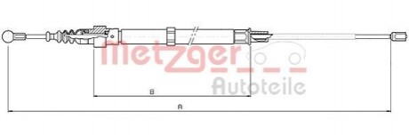 Трос ручного гальма METZGER 107505