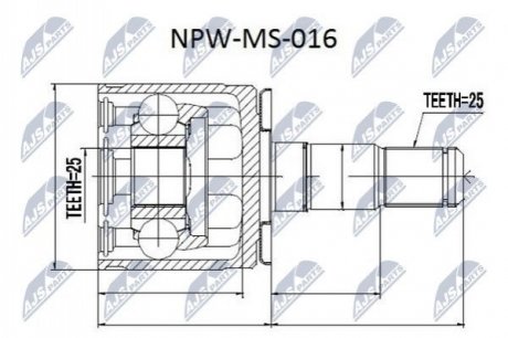 ШРУС НАРУЖНИЙ Nty NPWMS016 (фото 1)