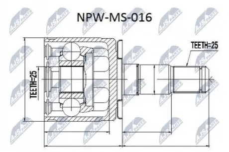 ШРУС НАРУЖНИЙ Nty NPWMS016