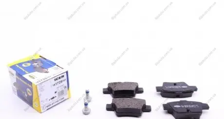 Колодки гальмівні (задні) Citroen C4 04-11/Peugeot 207 06-13/307 00-12 ICER 181729-701