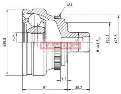 К-т шарнiрний привiдного валу KAMOKA 6278