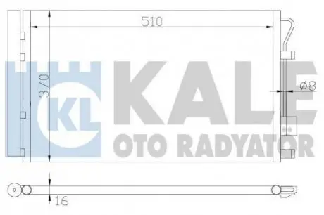 KALE HYUNDAI Радіатор кондиціонера (конденсатор) Solaris IV, Accent, Kia Rio III 10- Kale Oto radyator 380200